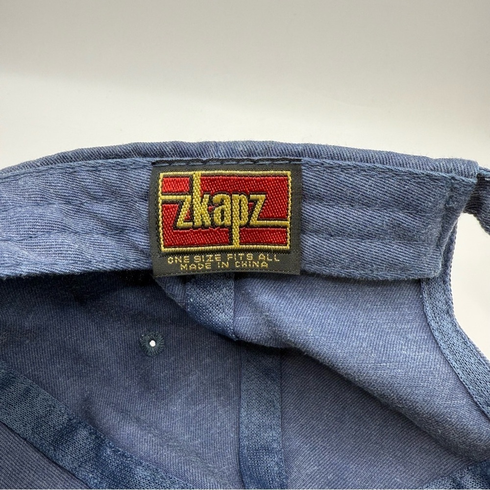 Vtg zkapz "North Of Sixty" Grayling Fis Blue Denim Hat One Size Baseball Cap Hat - Picture 8 of 8